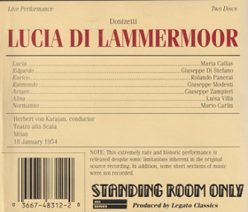 Donizetti / Callas / von Karajan: Lucia di Lammermoor 2CD (Käyt)