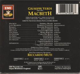 Verdi / Milnes / Cossotto / Carreras / Muti: Macbeth 3CD Box (Käyt)