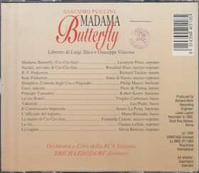 Puccini / Price / Tucker / Leinsdorf: Madama Butterfly 2CD (Käyt)