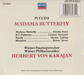 Puccini / Freni / Pavarotti / Karajan: Madama Butterfly 3CD Box (Käyt)