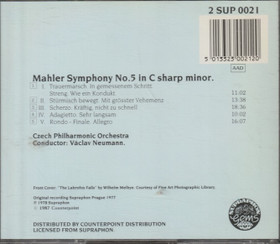 Mahler / Neumann: Mahler Symphony No. 5 In C Sharp Minor CD (Käyt)