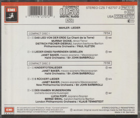 Mahler / Dickie / Fischer-Dieskau: Das Lied Von Der Erde etc. 2CD Käyt