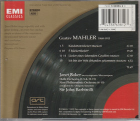 Mahler / Janet Baker / Sir John Barbirolli: Lieder CD (Käyt)