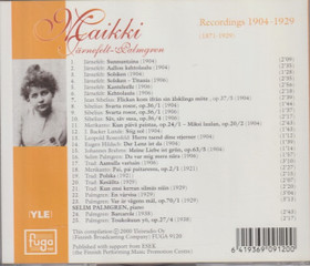 Maikki Järnefelt-Palmgren: Recordings 1904-1929. CD (Käyt)