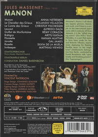Massenet / Anna Netrebko / Villazón / Barenboim: Manon 2xDVD (Käyt)