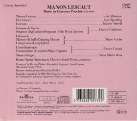 Puccini / Albanese / Björling / Perlea: Manon Lescaut CD Box (Käyt)