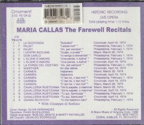 Maria Callas: The Farewell Recifals 2CD (Käyt)