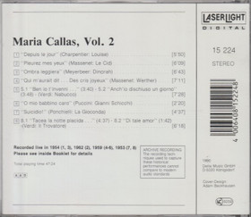 Maria Callas: Vol. 2 (Live Recordings 1953 - 1962) CD (Käyt)