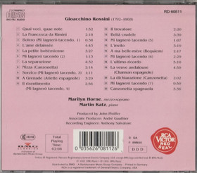 Marilyn Horne / Puccini / Katz: Rossini Recital 22 Songs CD (Käyt)