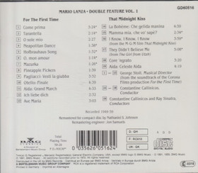 Mario Lanza: Double Feature Vol. 1. CD (Käyt)