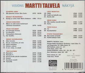 Martti Talvela: Visions CD (Käyt)