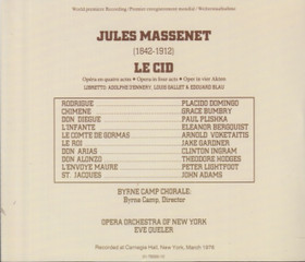 Massenet / Domingo / Bumbry / Plishka / Queler: Le Cid 2CD Box (Käyt)
