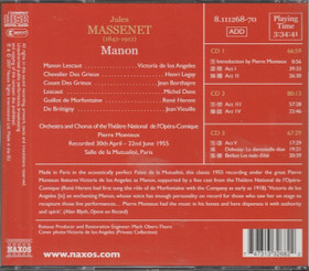 Massenet / De Los Angeles / Legay / Dens / Monteux: Manon 3CD (Käyt)