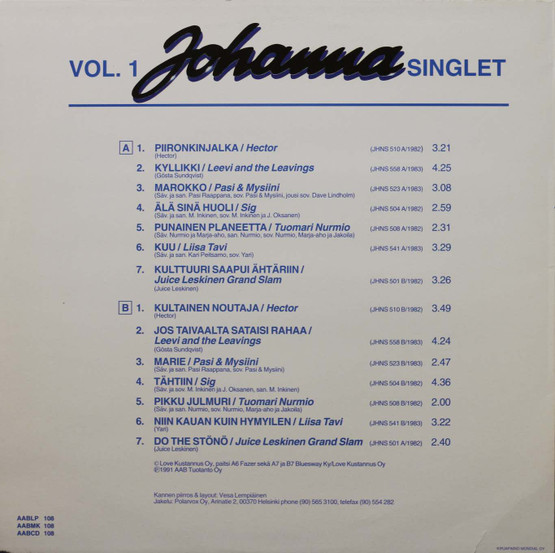 V/A: Masters - Johanna singlet Vol. 1 LP (Käyt)