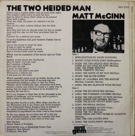 Matt McGinn: The Two Heided Man LP (Käyt)