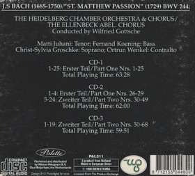 Johann Sebastian Bach: Matthäus Passion 3CD (Käyt)