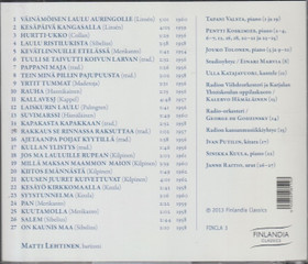 Matti Lehtinen: Suomalaisia lauluja CD (Käyt)