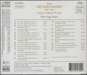 Mendelssohn / Péter Nagy: Songs Without Words (Selection) CD (Käyt)