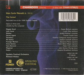 Gian Carlo Menotti / Susan Bullock /Richard Hickox: The Consul 2CD Box