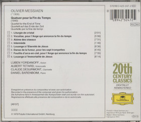Olivier Messiaen / Daniel Barenboim: Quatuor Pour La Fin Du Temps CD