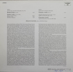 Mozart / Bach / Busoni / Larrocha: Rondo D-dur, KV 485 etc. LP (Käyt)