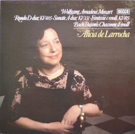Mozart / Bach / Busoni / Larrocha: Rondo D-dur, KV 485 etc. LP (Käyt)