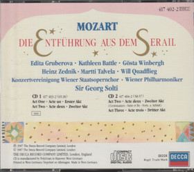 Mozart / Sir Georg Solti: Die Entführung Aus Dem Serail 2CD (Käyt)