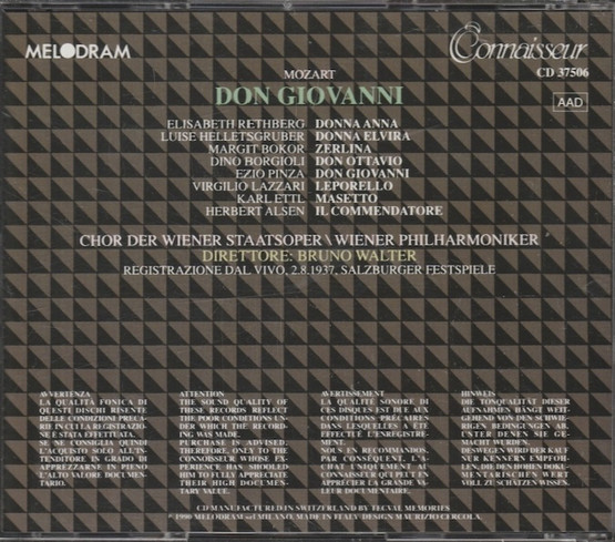 Mozart / Pinza / Rethberg / Walter: Don Giovanni 3CD (Käyt)