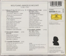 Mozart / Karajan / Kubelik / Klee: Krönungsmesse/ Spatzenmesse CD Käyt