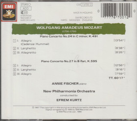 Mozart / Annie Fischer / Efrem Kurtz: Piano Concertos 24 & 27. CD Käyt