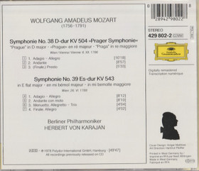Mozart / Karajan: Symphonien Nr. 38 »Prager« & Nr. 39 CD (Käyt)