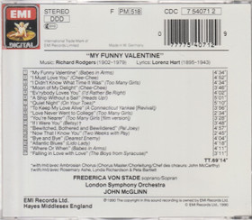Frederica von Stade / Rodgers / Hart: My Funny Valentine CD (Käyt)