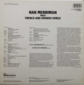 Nan Merriman: Sings French And Spanish Songs LP (Käyt)
