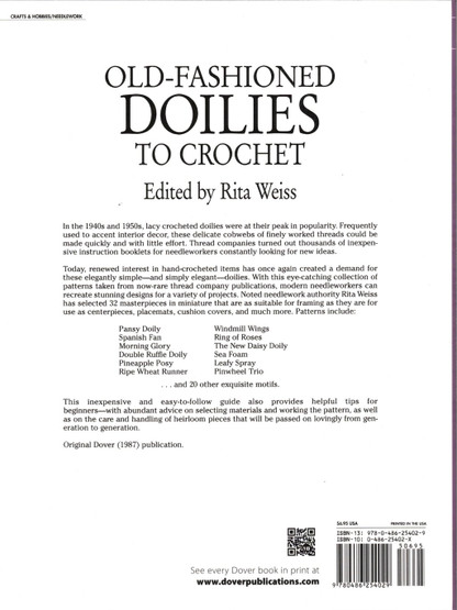Rita Weiss: Old-Fashioned Doilies to Crochet K3+ (Käyt)