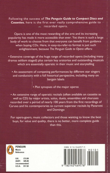 The Penguin Guide to Opera on Compact Disc K3- (Käyt)