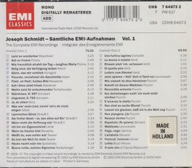 Joseph Schmidt: Sämtliche EMI-Aufnahmen Vol. 1. CD (Käyt)