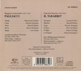 Leoncavallo / Puccini: Pagliacci / Il Tabarro 2CD (Käyt)