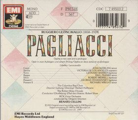 Leoncavallo / Björling / De Los Angeles / Cellini: Pagliacci CD (Käyt)