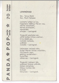 Panda (Pop-Sarja 70) keräilykortti: Tapio Rautavaara K3+ (Käyt)