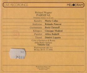 Wagner / Callas / Panerai / Christoff / Gui: Parsifal 3CD (Käyt)