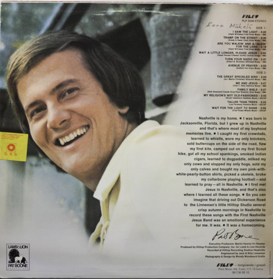 Pat Boone And The First Nashville Jesus Band LP (Käyt)