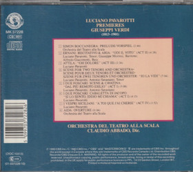 Verdi / Pavarotti / Claudio Abbado: Pavarotti Premieres CD (Käyt)
