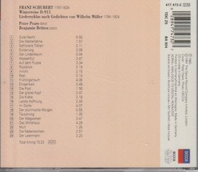 Schubert / Peter Pears / Benjamin Britten: Winterreise CD (Käyt)
