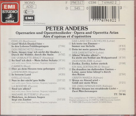 Peter Anders: Opera and Operetta Arias CD (Käyt)