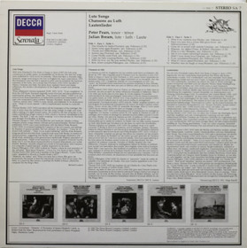 Peter Pears / Julian Bream: Lute Songs Lautenlieder LP (Käyt)