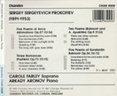 Prokofiev / Carole Farley / Arkady Aronov: Songs CD (Käyt)