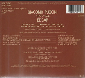 Puccini / Scotto / Bergonzi / Eve Queler: Edgar 2CD Box (Käyt)