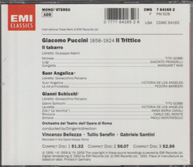 Puccini / De Los Angeles / Gobbi / Santini: Il Trittico 3CD (Käyt)