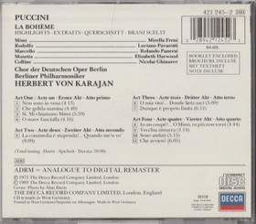 Puccini / Pavarotti / Freni / Karajan: La Boheme -Highlights CD (Käyt)