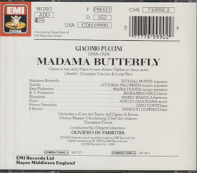 Puccini / Dal Monte / Gigli / De Fabritiis: Madama Butterfly 2CD Käyt